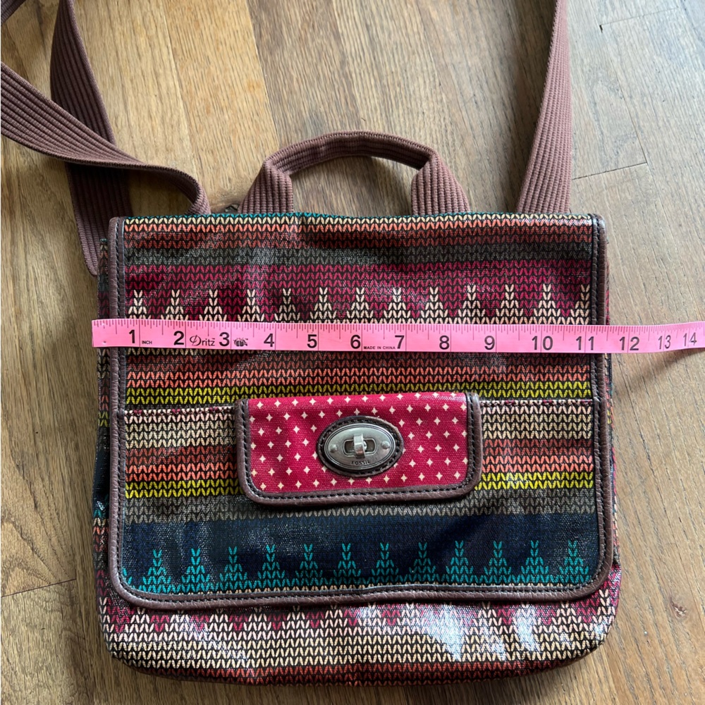 Fossil vintage Key-per Multicolor Crossbody Bag with Patterned Design organizer - Picture 1 of 9